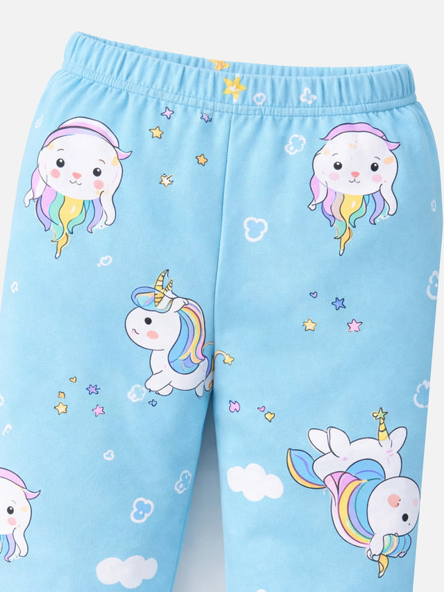 Baby Girls Cotton Pyjama Pants with Inner Elastic for Sleepwear, Lounge Comfort and Regular Use - Pack of 1