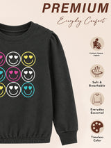 Girls Round Neck Full Sleeve Sweatshirt for Cozy Casual Wear, Lounge Comfort and Regular Wardrobe Essentials