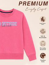 Girls Round Neck Full Sleeve Sweatshirt with Casual Wear Comfort, Lounge-Ready Styling and Regular Seasonal Use
