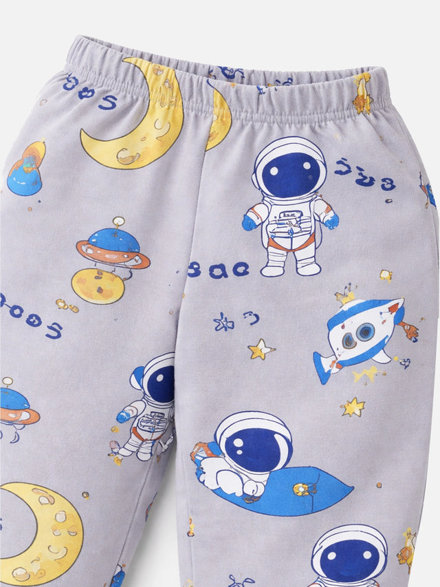 Baby Boys Self Design Pyjama with Inner Elastic for Regular Wear, Easy Movement and Everyday Comfort