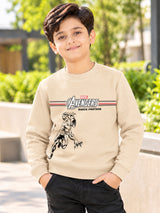 Boys Avengers Round Neck Full Sleeves Sweatshirt for Casual Wear, Lounge Comfort and Everyday Wardrobe Use