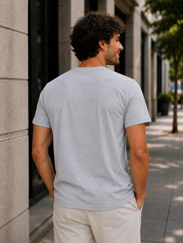 Men T-Shirt Round Neck Half Sleeves with Solid Styling for Everyday Casual Wear and Easy Layering Comfort