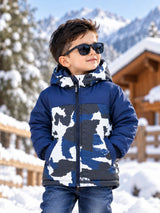 Boys Polyester Quilted Hooded Winter Jacket with Full Sleeves for Warm Casual Wear and Outdoor Comfort - Pack of 1