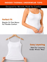 Women 100% Cotton Camisole Style Thermal Top with High Warmth Comfort and Winter Innerwear Essential