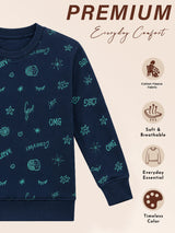 Girls Printed Round Neck Full Sleeve Sweatshirt for Casual Wear, Comfortable Coverage and Winter Wardrobe Use - Pack of 1