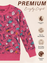 Girls Printed Round Neck Full Sleeve Sweatshirt for Casual Wear, Comfortable Coverage and Winter Wardrobe Use - Pack of 1