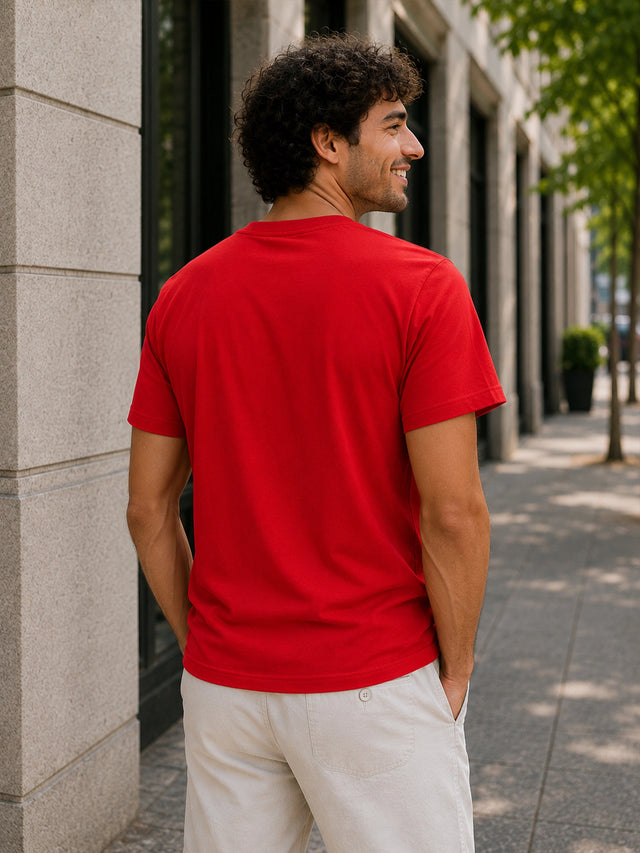 Men Round Neck Half Sleeves T-Shirt Solid Casual Wear Top for Everyday Outfits, Travel and Smart Basics