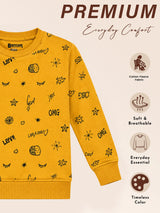 Girls Printed Round Neck Full Sleeve Sweatshirt for Casual Wear, Comfortable Coverage and Winter Wardrobe Use - Pack of 1