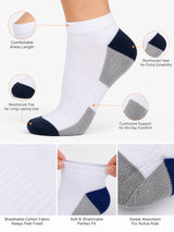 Boys Ankle Length Cotton Socks with Soft Stretchable Comfort, Moisture Wicking and Antibacterial Finish - Pack of 4