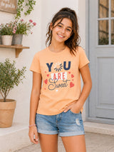 Girls Cotton Round Neck Half Sleeves T-Shirt for Casual Wear, Easy Movement and Everyday Wardrobe Use