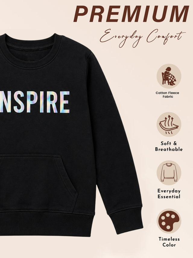 Girls Round Neck Full Sleeve Sweatshirt with Comfortable Everyday Styling for Casual Wear and Light Winter Use