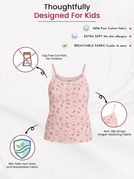 Girls Cotton Vest Round Neck Sleeveless