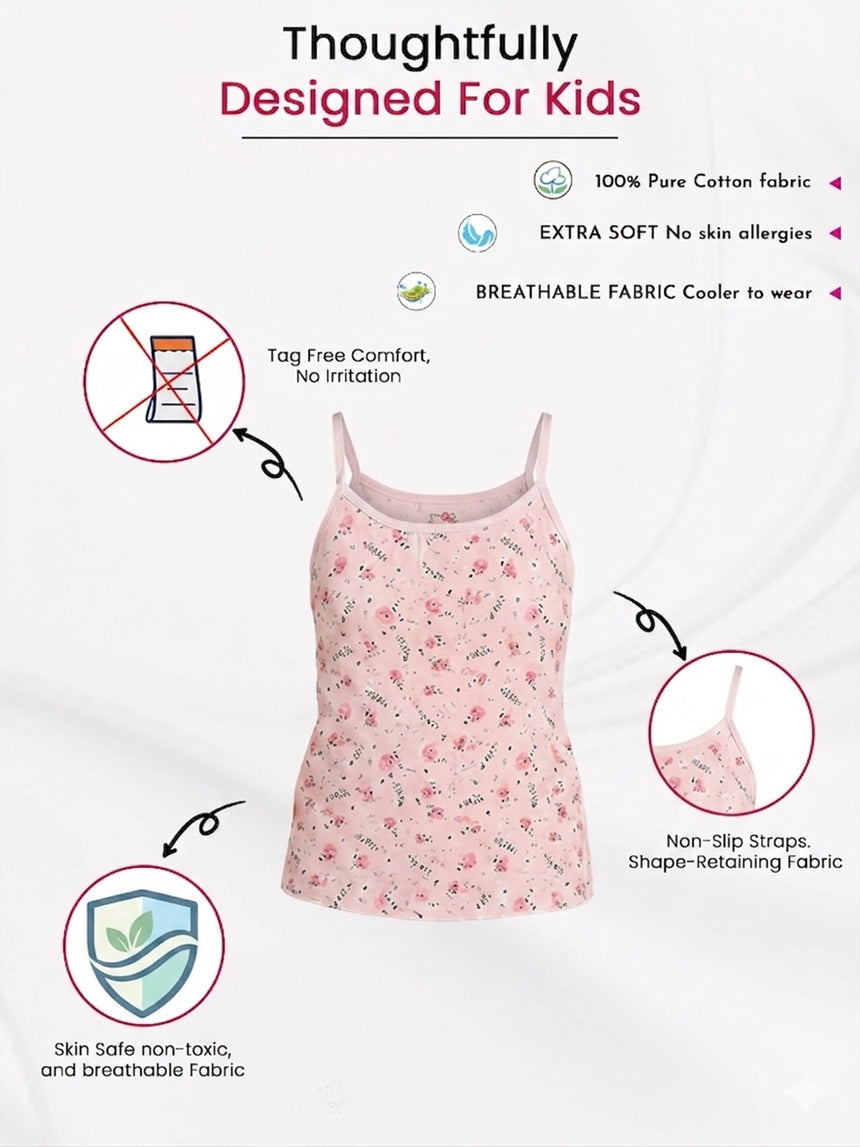 Girls Cotton Vest Round Neck Sleeveless