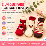Anti Skid Ankle Length Socks for Infants Pack of 3, Soft Breathable Stretchable for daily wear
