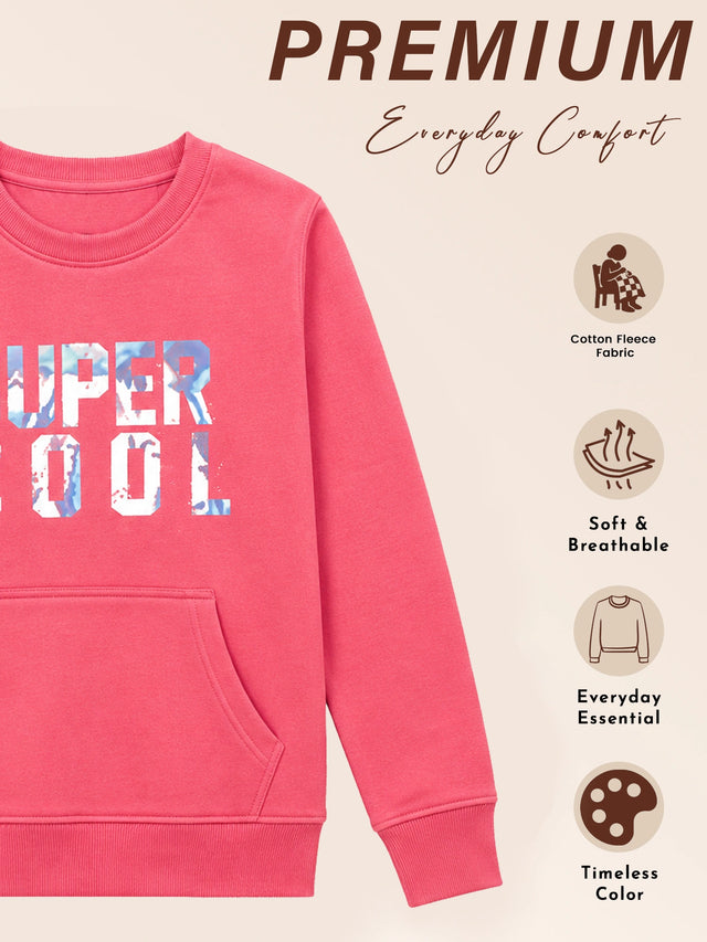 Girls Round Neck Full Sleeve Sweatshirt with Clean Casual Styling for Everyday Comfort and Regular Seasonal Wear