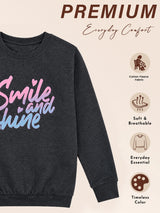 Girls Round Neck Full Sleeve Sweatshirt with Easy Casual Styling for Winter Wear, Lounge Comfort and Regular Use