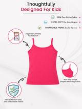 Girls Cotton Camisole Sleeveless Camisole for Everyday Innerwear Comfort and Easy Layering - Pack of 2