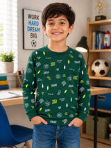 Boys Printed Round Neck Full Sleeve T-Shirt for Casual Wear, Comfortable Coverage and Everyday Wardrobe Use - Pack of 1