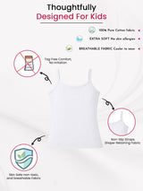 Girls Cotton Camisole Sleeveless Camisole for Everyday Innerwear Comfort and Easy Layering - Pack of 2
