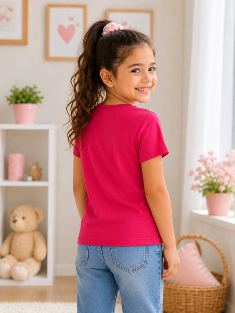 Girls T-Shirt Round Neck Half Sleeves