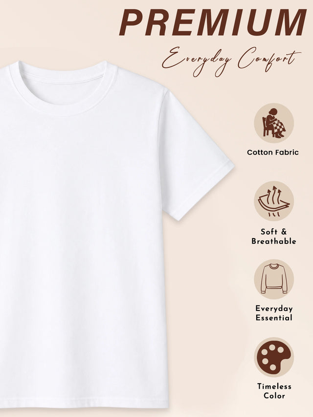 Boys Solid Round Neck Half Sleeves T-Shirt for Casual Wear, Easy Movement and Regular Wardrobe Use - Pack of 2