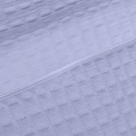 BodyComfy 100% Cotton Hosiery King-Size Fitted Bedcover – Square Block Embossed Pattern