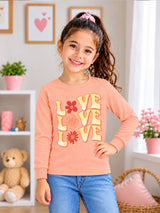 Girls Printed Round Neck Full Sleeve T-Shirt for Casual Wear, Comfortable Coverage and Regular Wardrobe Use - Pack of 1