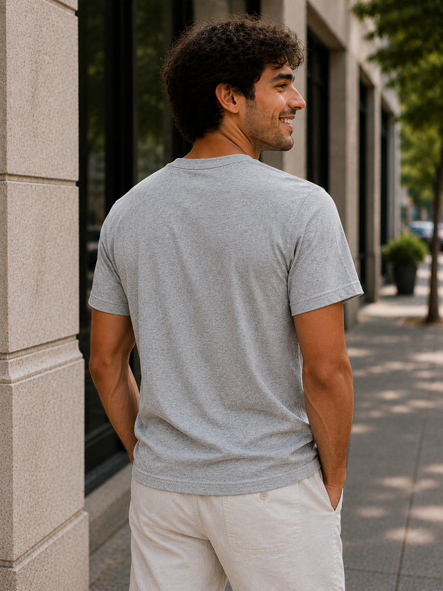 Men Round Neck Half Sleeves T-Shirt Solid Casual Wear Top for Everyday Outfits, Travel and Smart Basics
