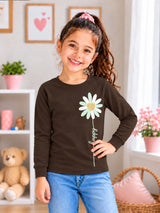 Girls Round Neck Full Sleeve T-Shirt for Casual Wear, Comfortable Coverage and Regular Wardrobe Use - Pack of 1