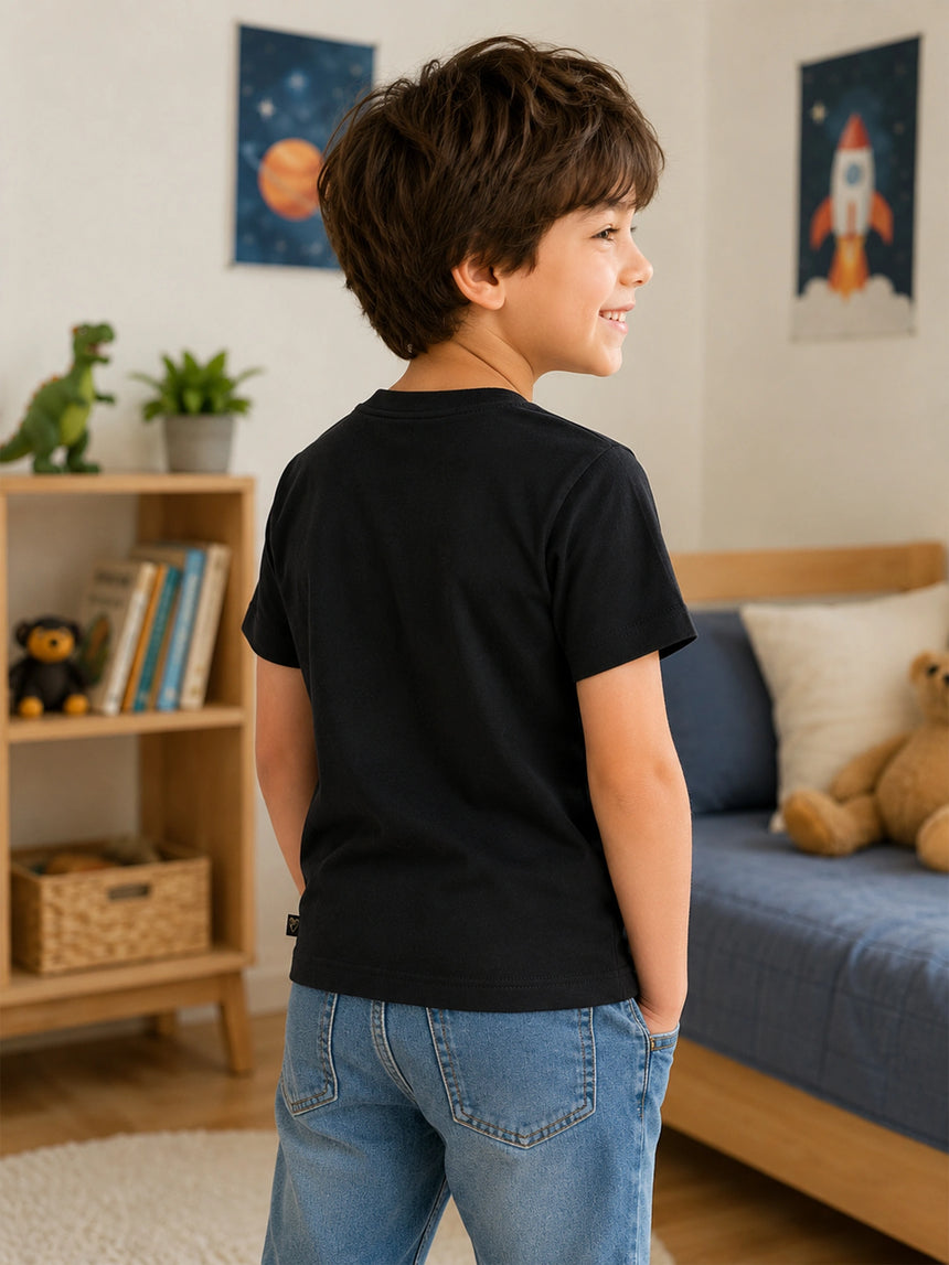 Boys Cotton T-Shirt Round Neck Half Sleeves Pack of 1