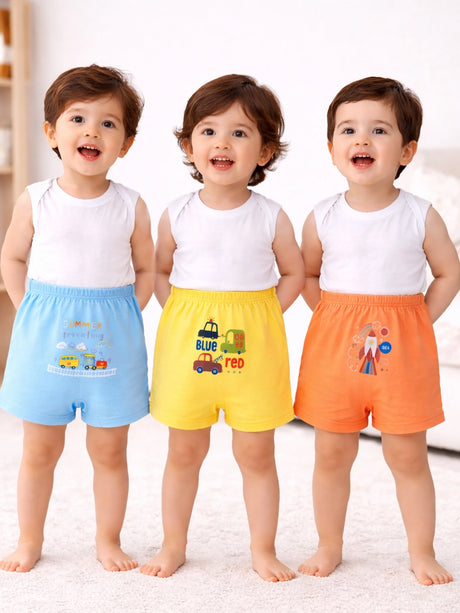 Baby 100% Cotton Trunk Inner Elastic Pack of 3