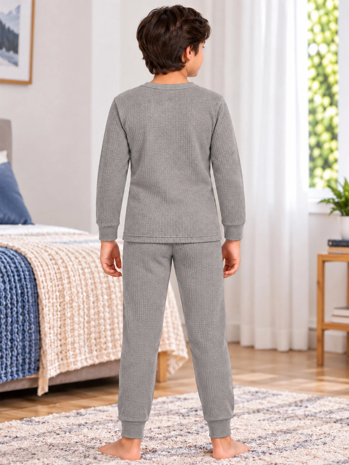Unisex Thermal Set with Coordinated Top and Bottom Warmth, Winter Innerwear Comfort and Everyday Cold Weather Use - Pack of 1