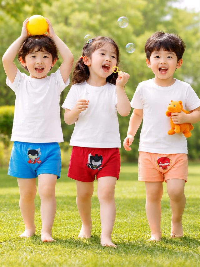 Baby 100% Cotton Trunk with Inner Elastic for Everyday Innerwear Comfort and Easy Movement - Pack of 3