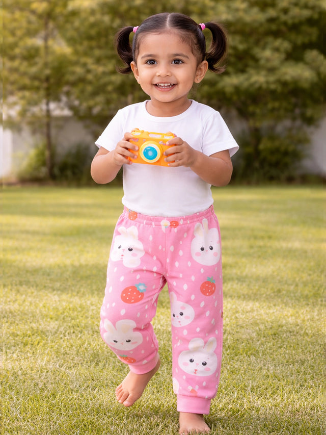 Baby Girls Inner Elastic Pyjama for Comfortable Sleepwear, Lounge Wear and Everyday Nightwear Use at Home