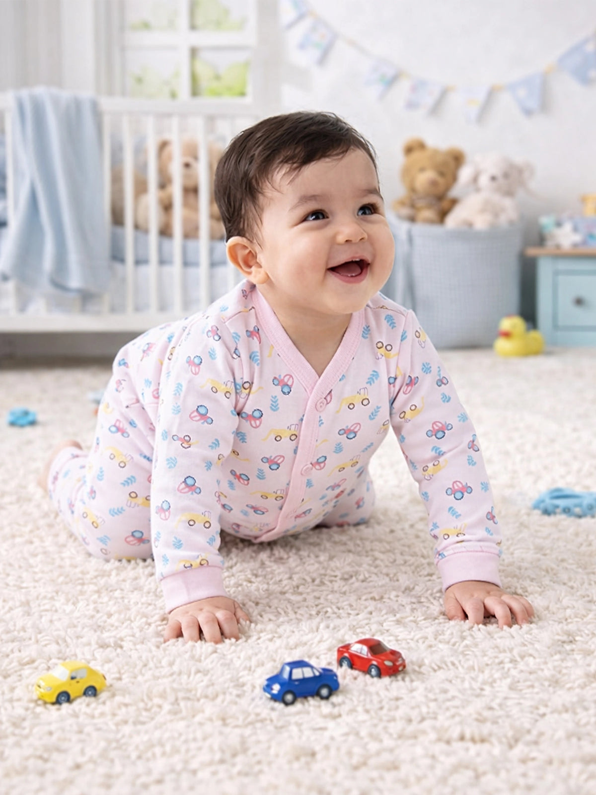 Unisex Thermal Front Open Suit with Full Sleeve Top and Pyjama for Winter Sleepwear Comfort and Easy Dressing