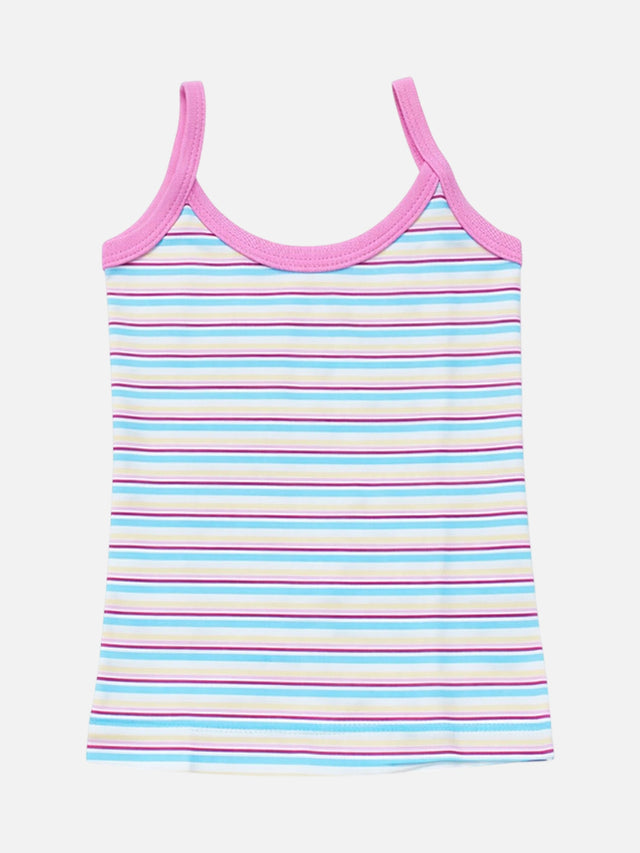 Baby Girls 100% Cotton Sleeveless Camisole Vest for Soft Innerwear Comfort and Regular Use - Pack of 3