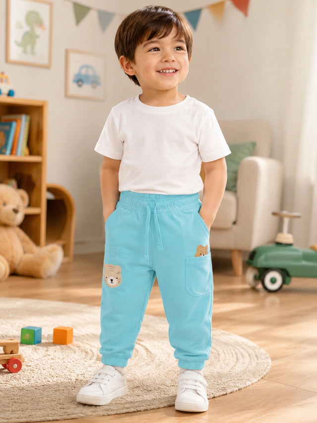 Baby Boys French Terry Track Pant for Casual Wear, Lounge Comfort, Easy Movement and Regular Wardrobe Use