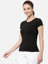 Women Solid T-Shirt Round Neck Half Sleeves with Casual Styling for Everyday Wear and Easy Layering Comfort