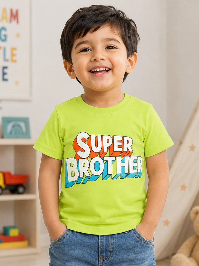 Baby Boys 100% Cotton T-Shirt Round Neck Half Sleeves Regular Fit Top with Soft Breathable Fabric for Daily Wear