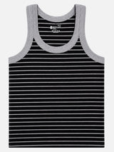 Boys Striped Round Neck Sleeveless Innerwear Vest for Everyday Comfort, Easy Layering and Wardrobe Essentials - Pack of 3