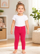 Baby Girls 100% Cotton Track Pant with Stretchable Elastic Waistband, Full Length Comfort and Casual Bottom Wear