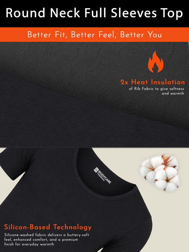 Men Round Neck Half Sleeves Thermal Top for Winter Base Layering, Cold-Weather Comfort and Everyday Warm Innerwear Essentials