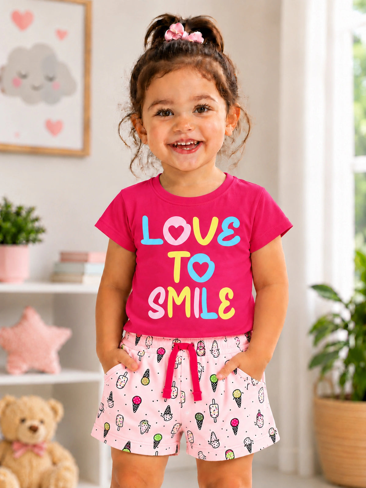 Baby Girls Printed Shorts with Casual Babywear Styling for Everyday Comfort, Easy Movement and Regular Use