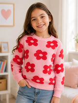 Girls Soft Cotton Blend Sweater for Winter Wear, Warm Comfort, Everyday Outfits and Regular Wardrobe Use