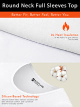Women Round Neck Full Sleeves Thermal Top with Thin Fabric and High Warmth for Optimum Heat in Cold Weather
