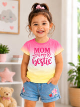 Baby Girls Round Neck Half Sleeve T-Shirt for Casual Wear, Easy Movement, Everyday Comfort and Regular Use