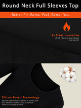 Men Round Neck Full Sleeves Thermal Top for Winter Base Layering, Cold-Weather Comfort and Everyday Innerwear - Pack of 1