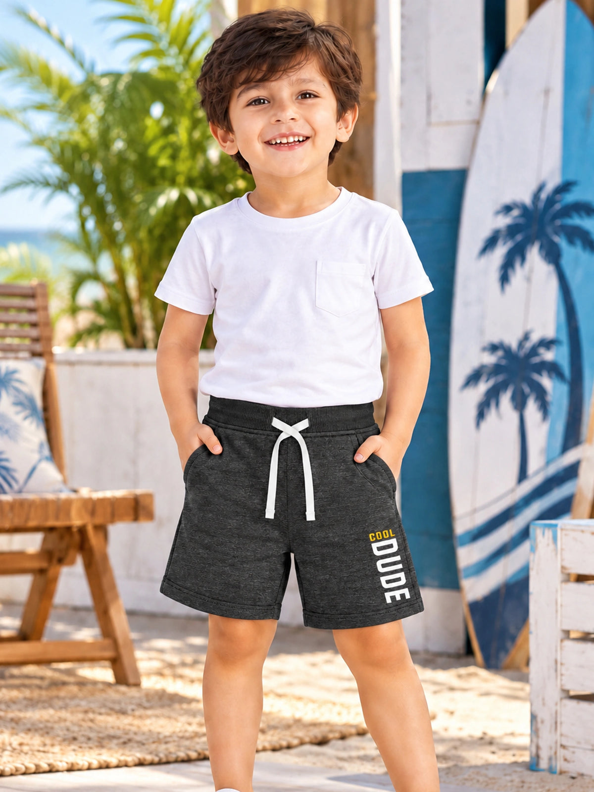Boys Solid Shorts with Easy Pull-On Comfort for Casual Wear, Lounge Wear and Everyday Movement - Pack of 2