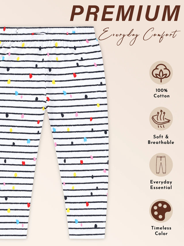 Girls 100% Cotton Printed Track Pant with Side Pockets and Regular Fit Jogger Styling for Comfortable Kids Activewear