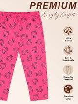 Baby Girls Printed Track Pant with Character Artwork for Casual Wear, Playtime Comfort and Easy Movement - Pack of 1